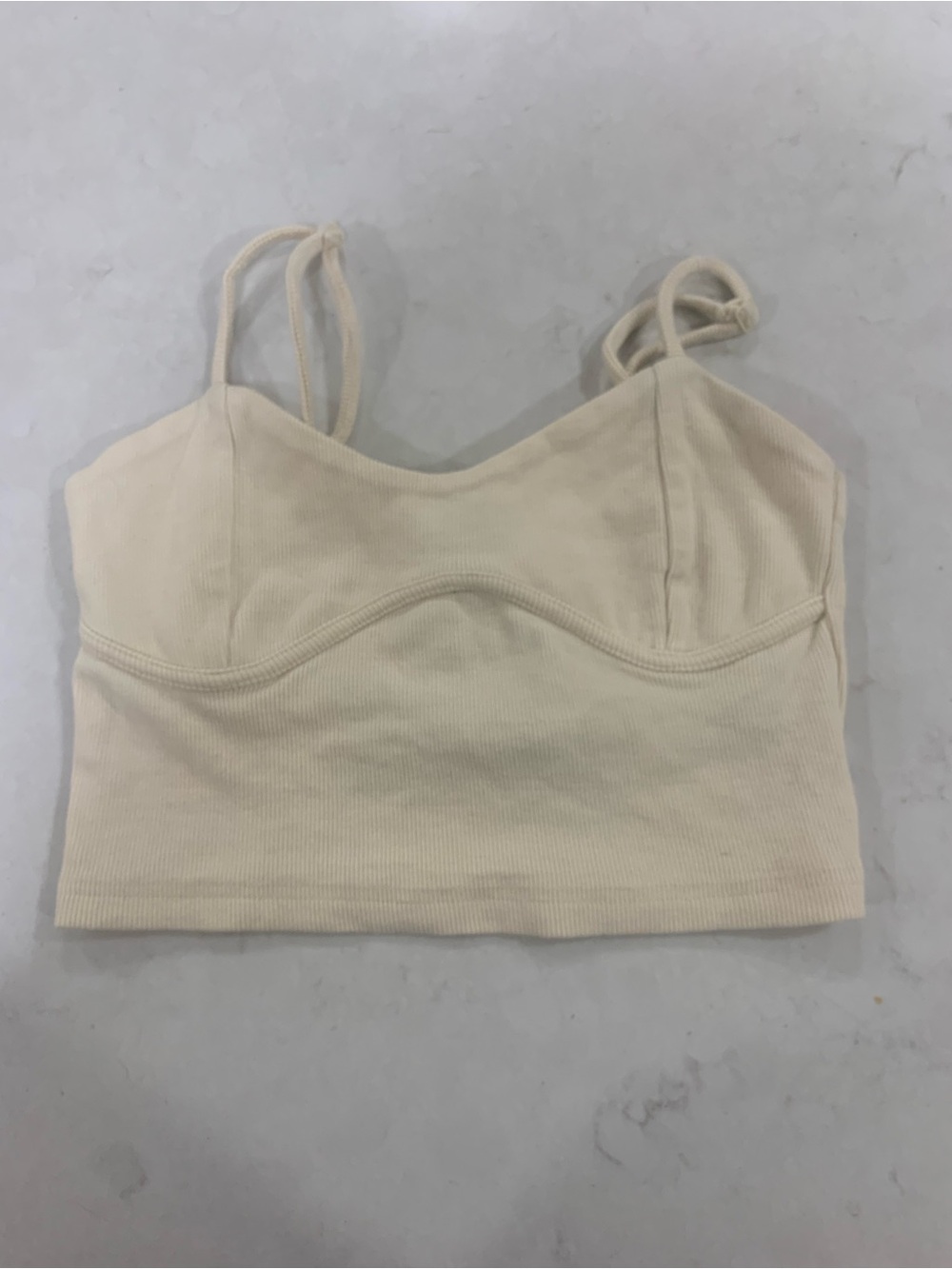 Forever 21 Cream Ribbed Bustier Bralette